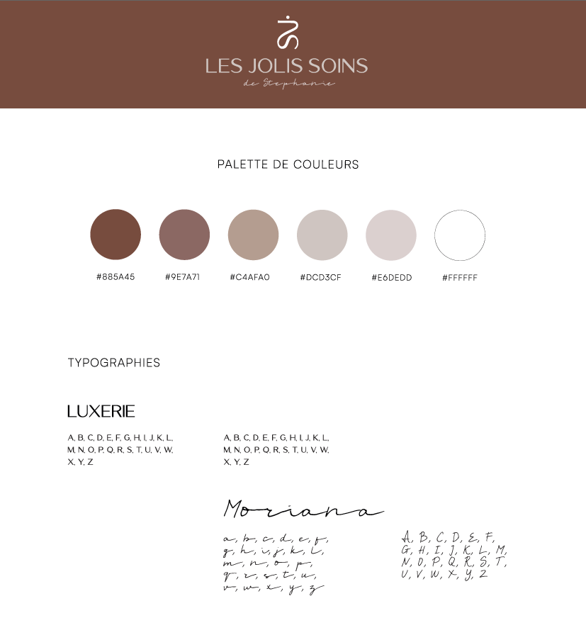 codes couleurs typographies institut de beaute